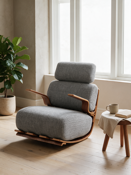 NIORA Eclipse lounge chair in a modern lounge corner in daylight