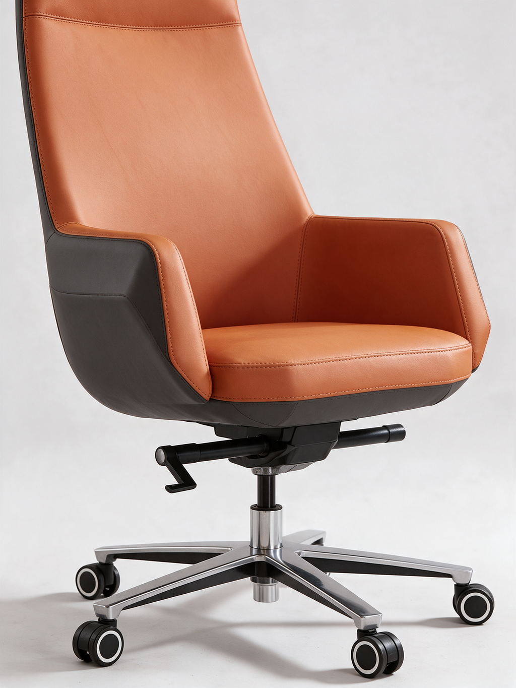 NIORA Luxora High Back board room chair, upholstery and construction detail