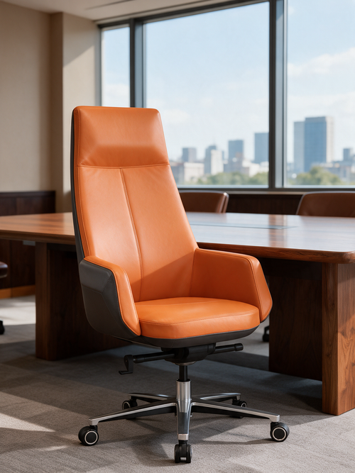 NIORA Luxora High Back board room chair in a premium boardroom in daylight