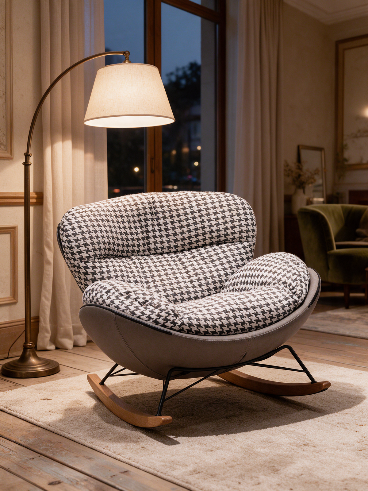 NIORA Nimbus lounge chair in a hotel lobby in warm evening light