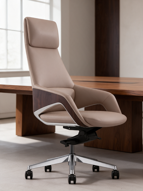 NIORA Summit High Back board room chair in a premium boardroom in daylight