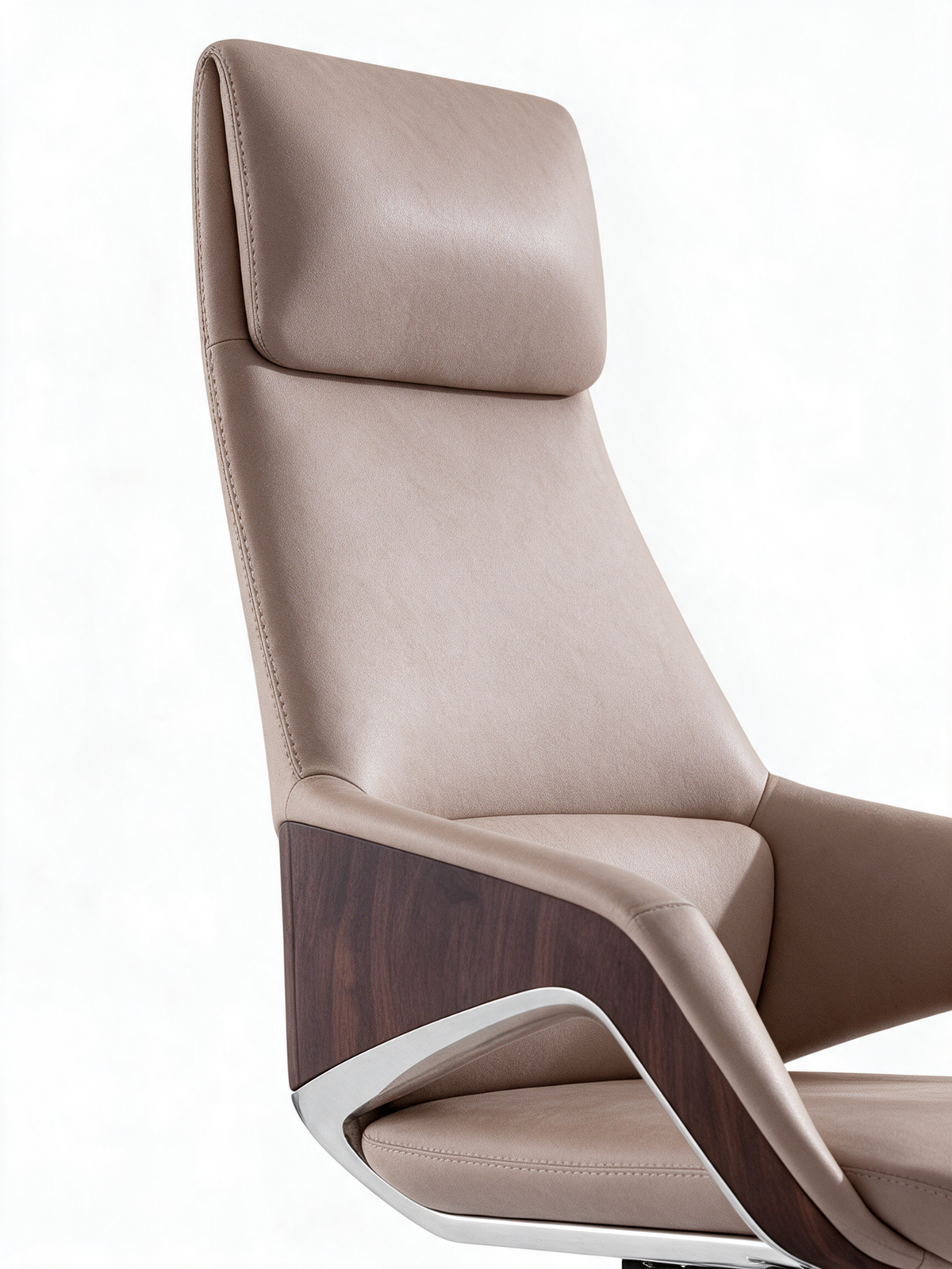NIORA Summit High Back board room chair, upholstery and construction detail